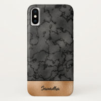 Luxurious Copper and Black Marbled Pattern