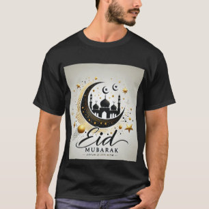 Luxurious Crescent Mosque Eid Mubarak Mens T-Shirt