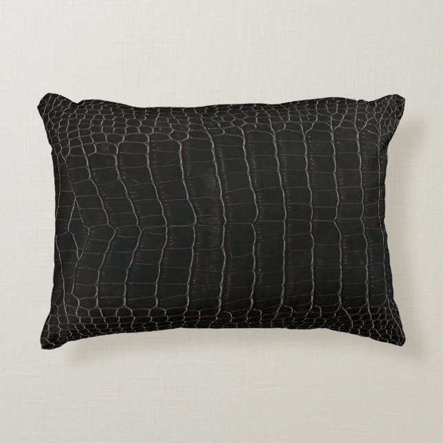 Luxurious crocodile leather: textile texture. accent pillow (Front)
