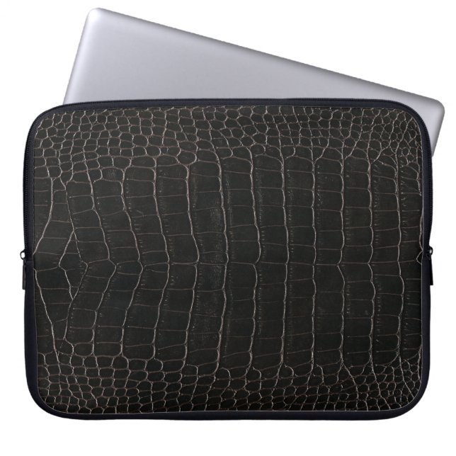 Luxurious crocodile leather: textile texture. laptop sleeve (Front)