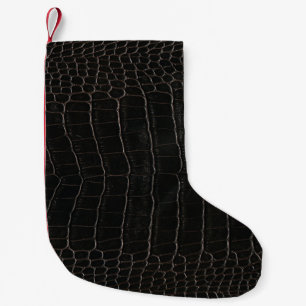 Luxurious crocodile leather: textile texture. small christmas stocking