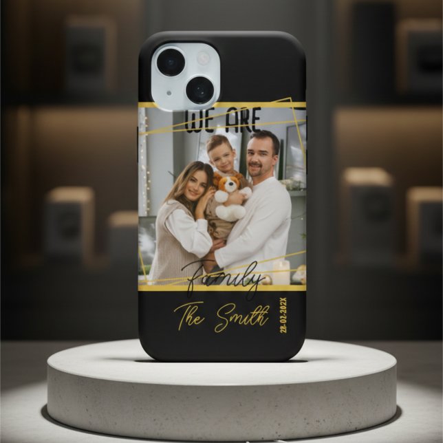 Luxurious Custom Photo Chic Black & Gold Keepsake Case-Mate iPhone Case (Creator Uploaded)