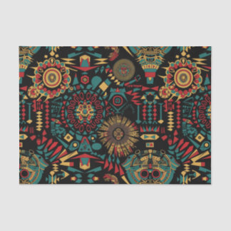 Luxurious Cyan "Heritage-Inspired Patterns" Tissue Paper