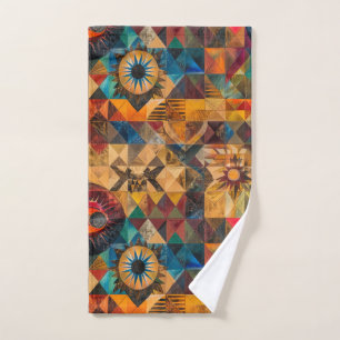 Luxurious Cyan "Inherited Artistry" Plush Hand Tow Hand Towel