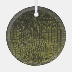 Luxurious dark crocodile skin texture. glass ornament