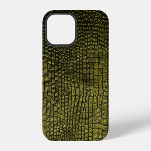 Luxurious dark crocodile skin texture. iPhone 12 case