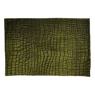Luxurious dark crocodile skin texture. pillowcase