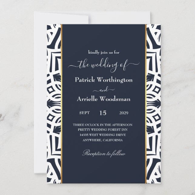 luxurious decoration wedding invitations (Front)