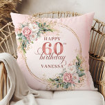 Luxurious Dusty Pink Boho Floral Art 60th birthday Throw Pillow<br><div class="desc">✅ For matching items search 36-60 in my collections ✅ Celebrate a special milestone with this elegant 60th birthday pillow featuring watercolor rose gold, dusty pink and blush pink flowers, eucalyptus greenery, and a shimmering gold frame. This boho floral design adds charm and warmth to any space. A beautiful keepsake...</div>