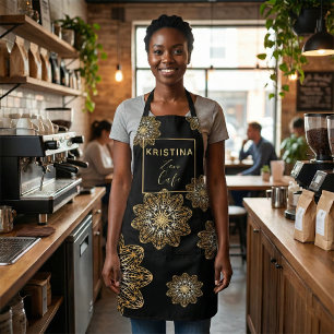 Luxurious Elegant Metallic Faux Gold Mandalas Apron
