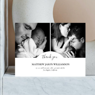 Luxurious Elegant Photo Collage Thank You Baby Postcard