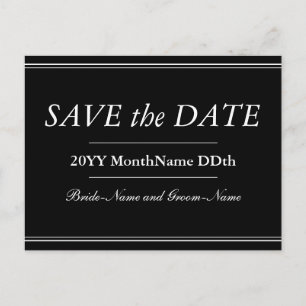 Luxurious, Elegant "SAVE the DATE" Postcard