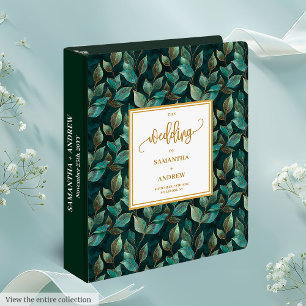 Luxurious Emerald Gold Foliage Memory Album Binder