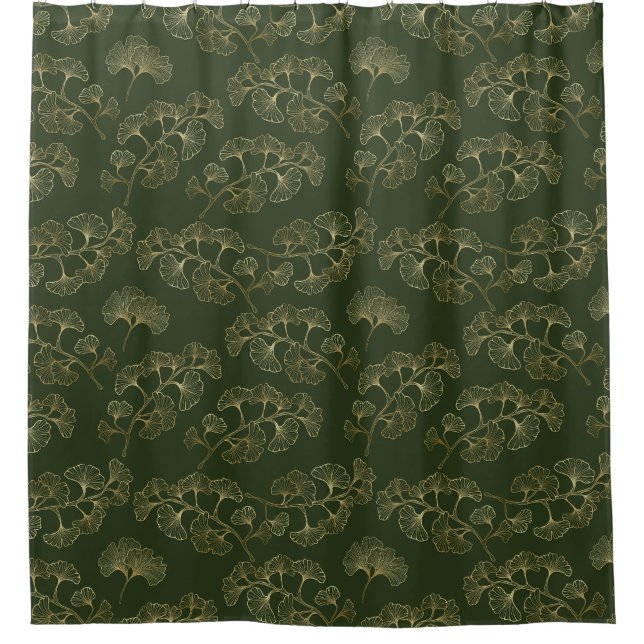 Luxurious Emerald Green Gold Botanical Leaf (Front)