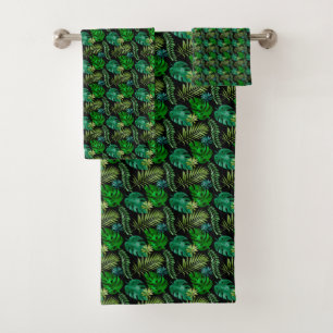 LUXURIOUS EMERALD PALM TOWEL SET