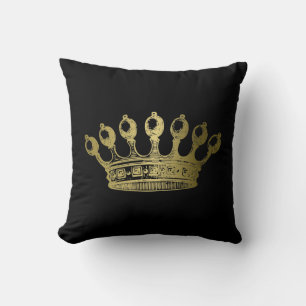 Luxurious Esoteric Gold Crown Throw Pillow