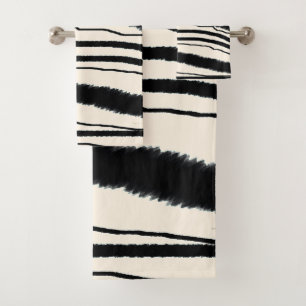 LUXURIOUS EXOTIC ZEBRA ANIMAL PRINT BATH TOWEL SET