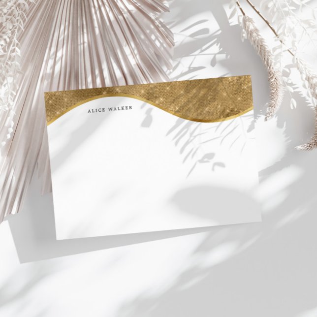 Luxurious Faux Gold Sparkle Foil Monogram Card (Creator Uploaded)