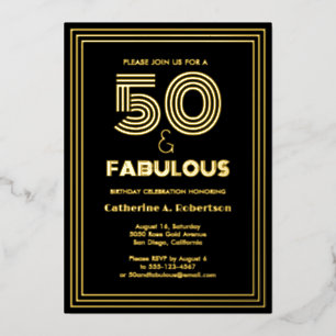 Luxurious Fifty and Fabulous Retro 50th Birthday
