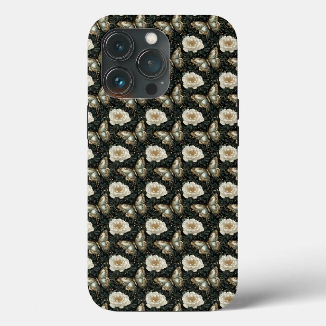 Luxurious Floral & Butterfly Seamless Pattern Case-Mate iPhone Case (Back)