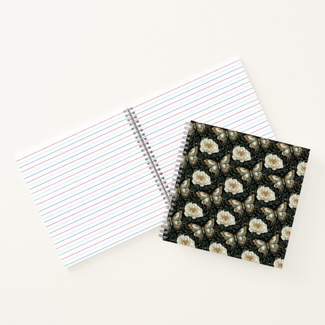 Luxurious Floral & Butterfly Seamless Pattern Notebook (Inside)