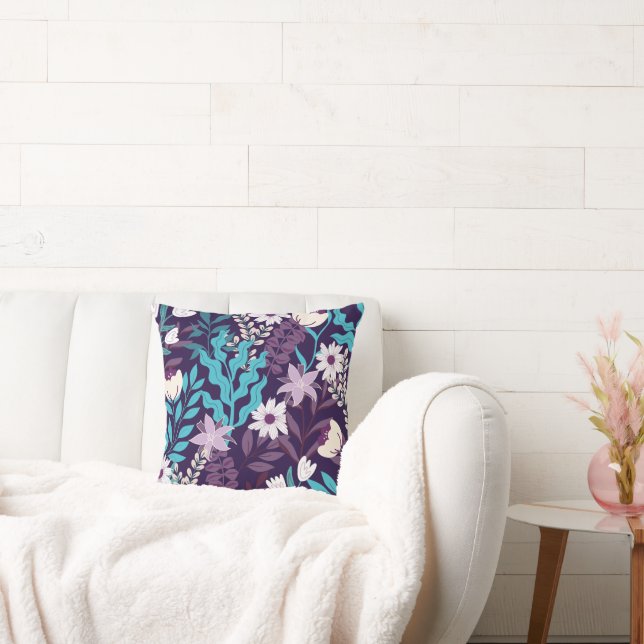 Luxurious Floral Elegance Throw Pillow (Couch)