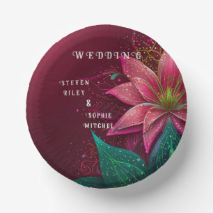 Luxurious Floral Wedding Invitation Suite Paper Plate