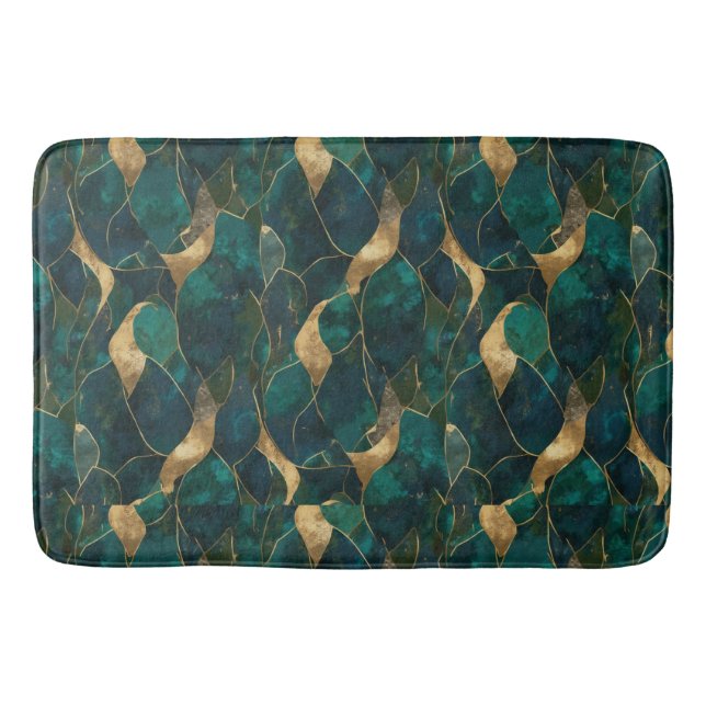 Luxurious Geometric Abstract Bath Mat (Front)