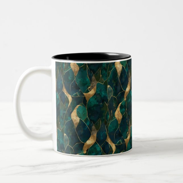 Luxurious Geometric Abstract Two-Tone Mug (Left)