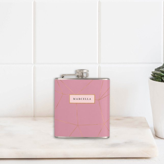 Luxurious Geometric Gold Hip Flask (Creator Uploaded)