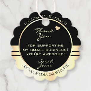 Luxurious Gold and Black Colour Packaging Thank Yo Favour Tags