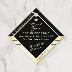 Luxurious Gold and Black Colour Packaging Thank Yo Favour Tags