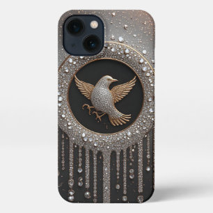 Luxurious Gold and Diamond Bird Emblem iPhone 13 Case