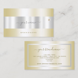 Luxurious Gold and Silver with Tiny Rhinestone Business Card