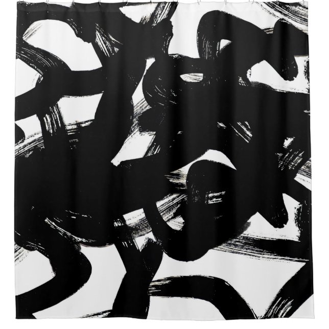 Luxurious Gold Art: Abstract Black Stroke. (Front)