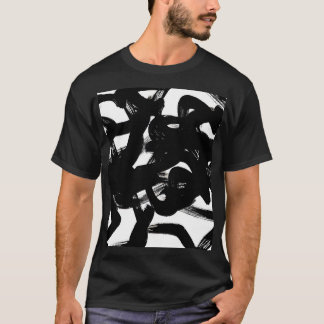 Luxurious Gold Art: Abstract Black Stroke. T-Shirt
