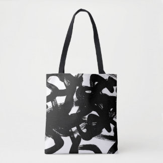Luxurious Gold Art: Abstract Black Stroke. Tote Bag
