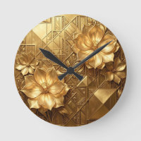 Luxurious Gold Art Deco Floral Embossed Pattern