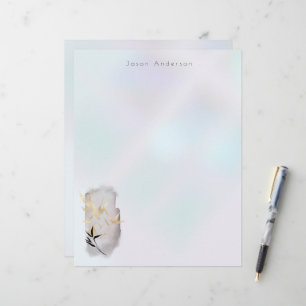 Luxurious Gold Bamboo Monogram Letterhead