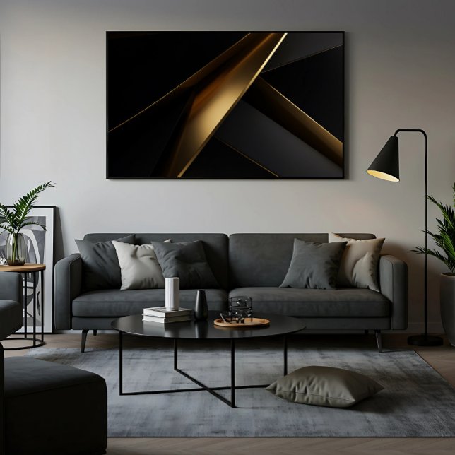 Luxurious Gold Black Abstract Geometric Poster (Creator Uploaded)