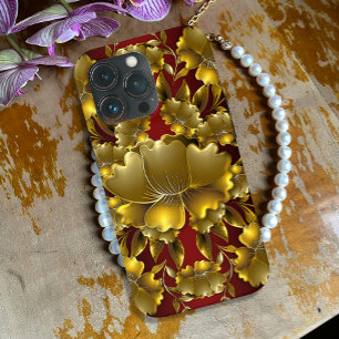 Luxurious Gold Carving Floral Case-Mate iPhone Cas 13 Pro Case