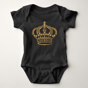 Luxurious Gold Crown Baby Bodysuit