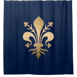 Luxurious Gold Fleur de Lis Navy