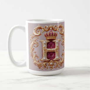 Luxurious Gold Frame With Crowned Monogram Coffee Mug