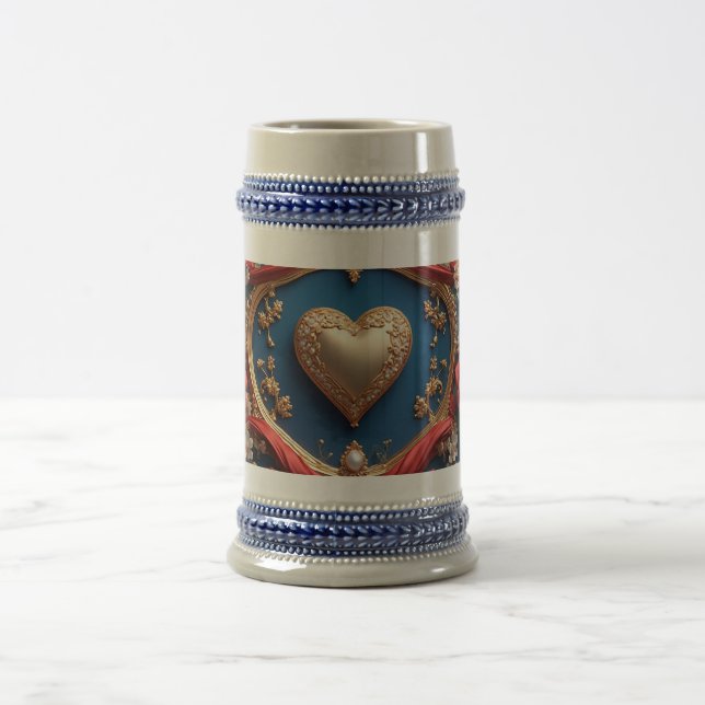 Luxurious Gold Frame With Pearls Beer Stein (Center)