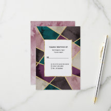Luxurious Gold Geometric Green Purple Wedding
