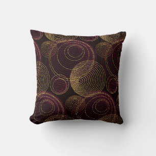 Luxurious Gold Geometric Print Throw Pillow
