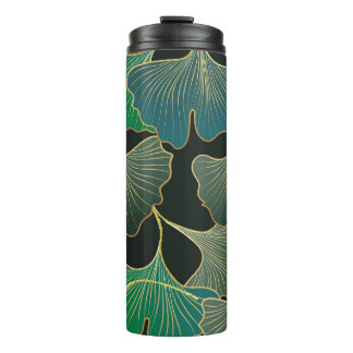 Luxurious gold Ginkgo, vintage art. Thermal Tumbler