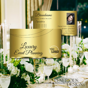 Luxurious Gold Glamourous with Logo and Photo Business Card