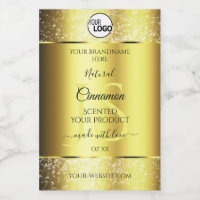 Luxurious Gold Glitter Product Label Monogram Logo